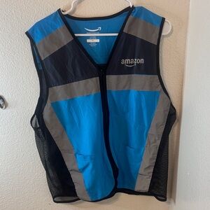 Amazon Men’s Blue and Gray Reflective Work Vest